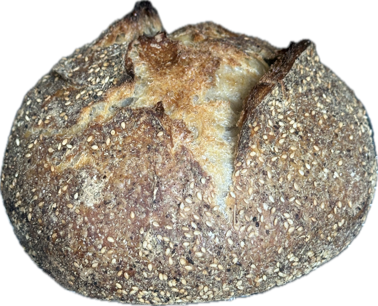 Sourdough with dried thymes and sumac and sesame seeds (weight ~900 grams)